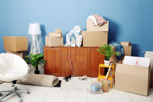 Household items packed for storage in Tootingbec