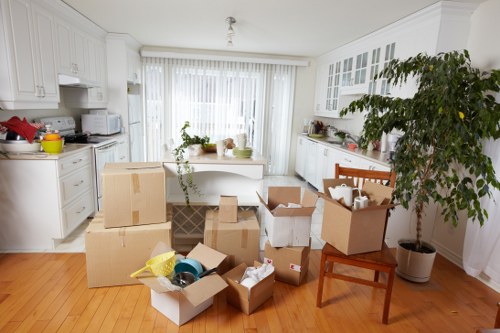 Secure storage shelves with labeled belongings
