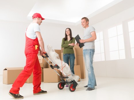 Packed moving boxes ready for removals in Tootingbec
